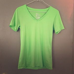 Nike Dri-Fit Bright Green V-cut Shirt